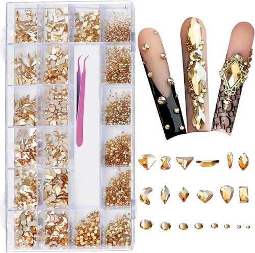 6080pcs gold nail art - 6080pcs,