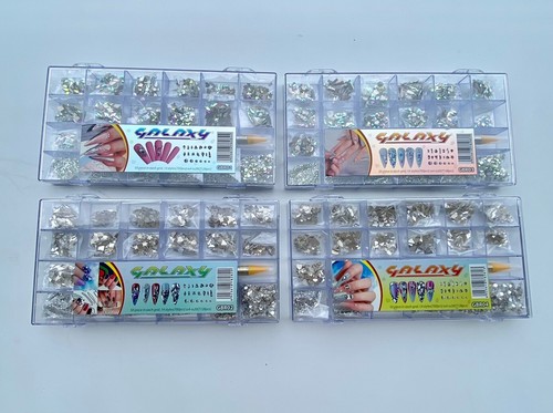 Galaxy nail art rhinestones - nail,