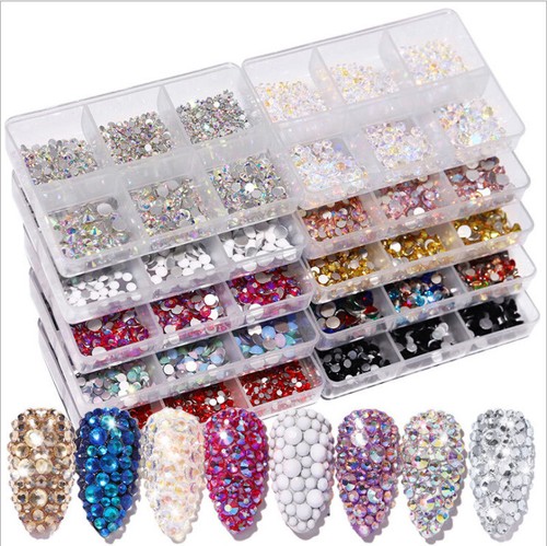 Box mixed size glass nail - glass,