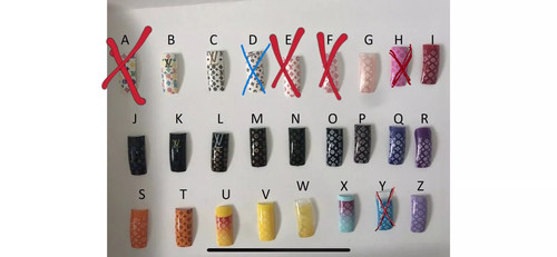 Designer acrylic nail tip - acrylic, pre