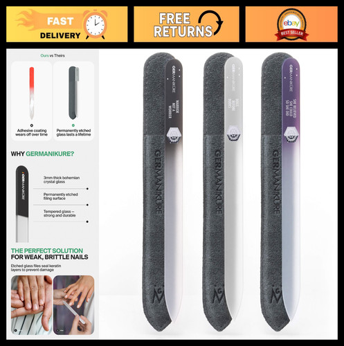 Czech crystal glass nail file - czech,