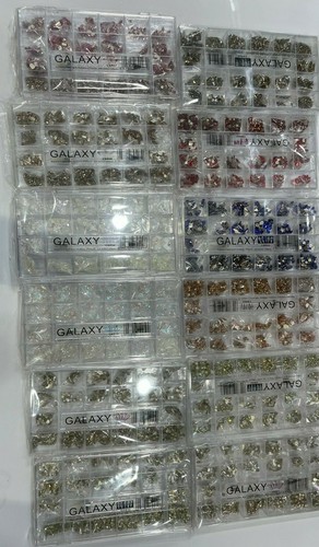 Galaxy nail art rhinestones - nail,