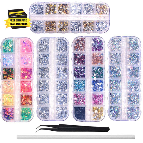 6400pcs nail art rhinestones - 6400pcs,