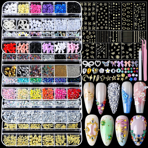 Nail charms gems with - nail,